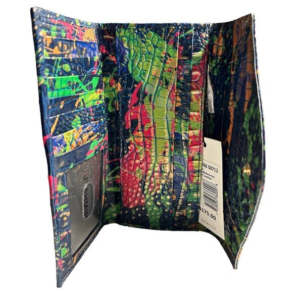 BRAHMIN Veronica Embossed Leather Trifold Wallet Multicolor Festival Melbourne - Picture 4 of 4